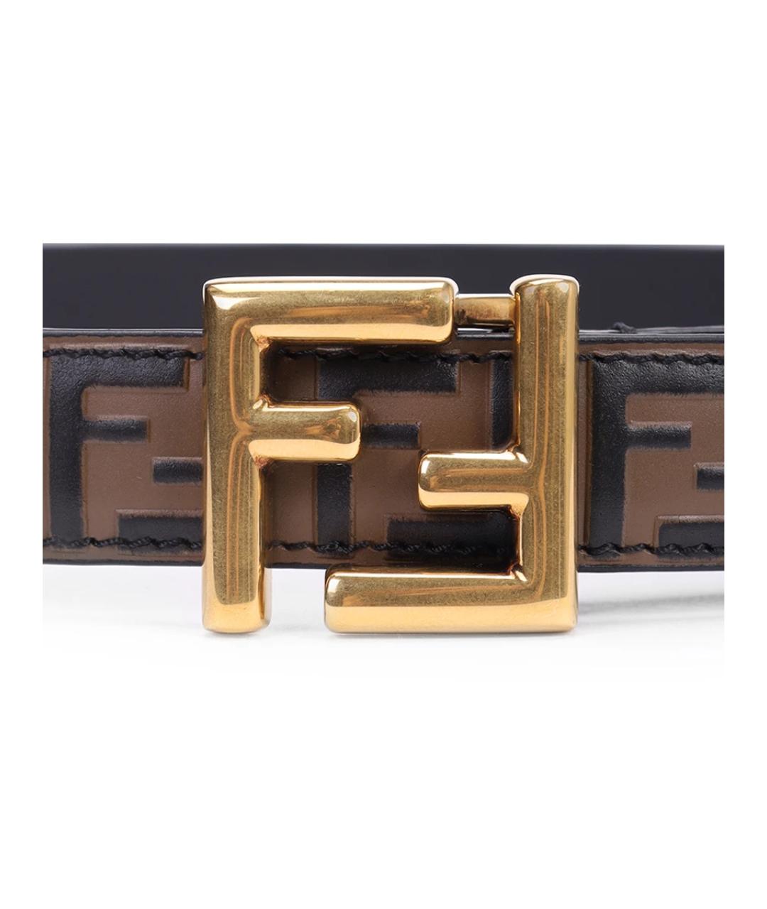 FENDI Коричневый кожаный ремень, фото 3