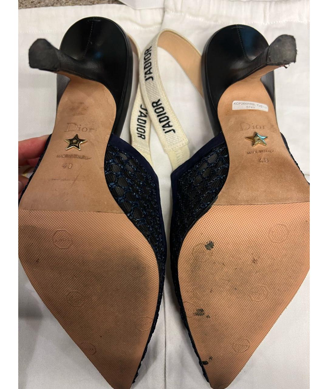 CHRISTIAN DIOR Темно-синие кожаные туфли, фото 3