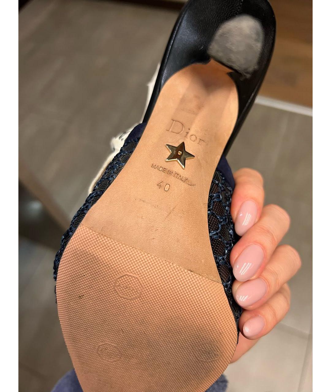 CHRISTIAN DIOR Темно-синие кожаные туфли, фото 5