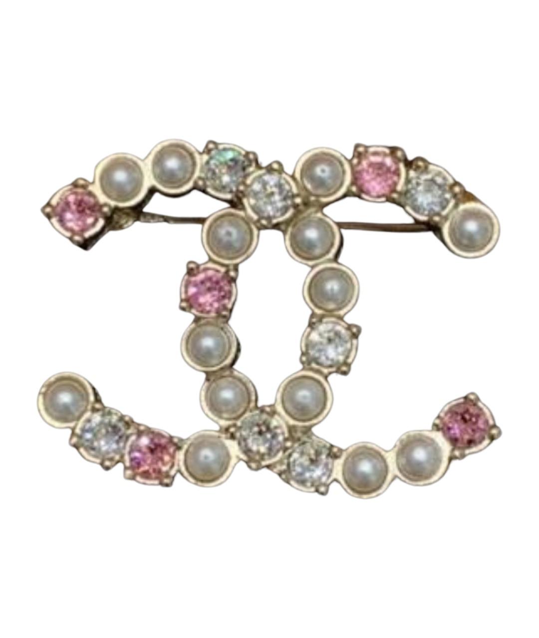 CHANEL Золотая металлическая булавка / брошь, фото 1