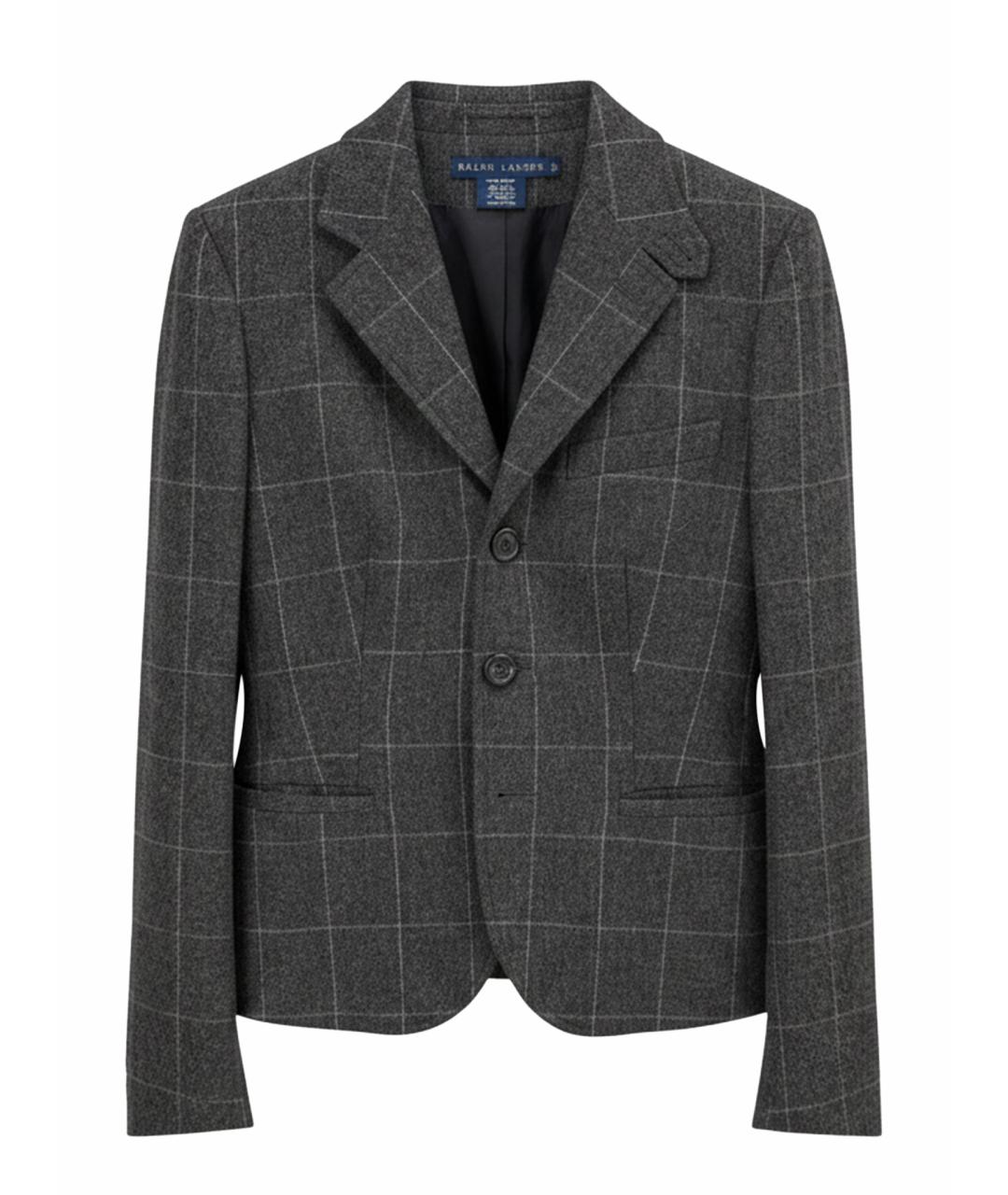 RALPH LAUREN Антрацитовый шерстяной жакет/пиджак, фото 4