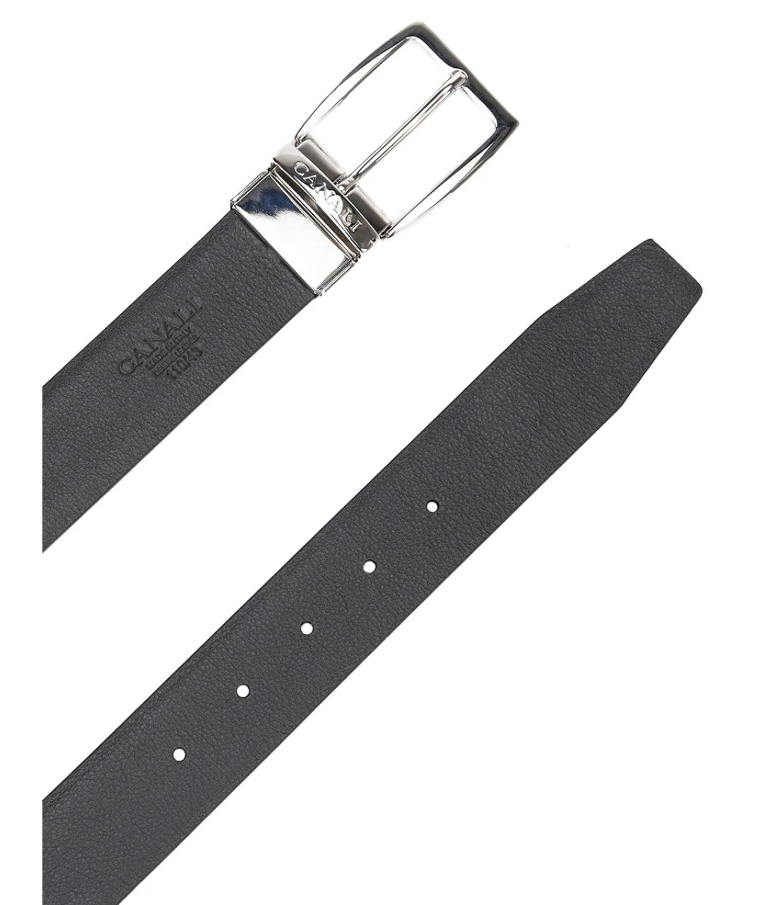 CANALI Черный кожаный ремень, фото 4