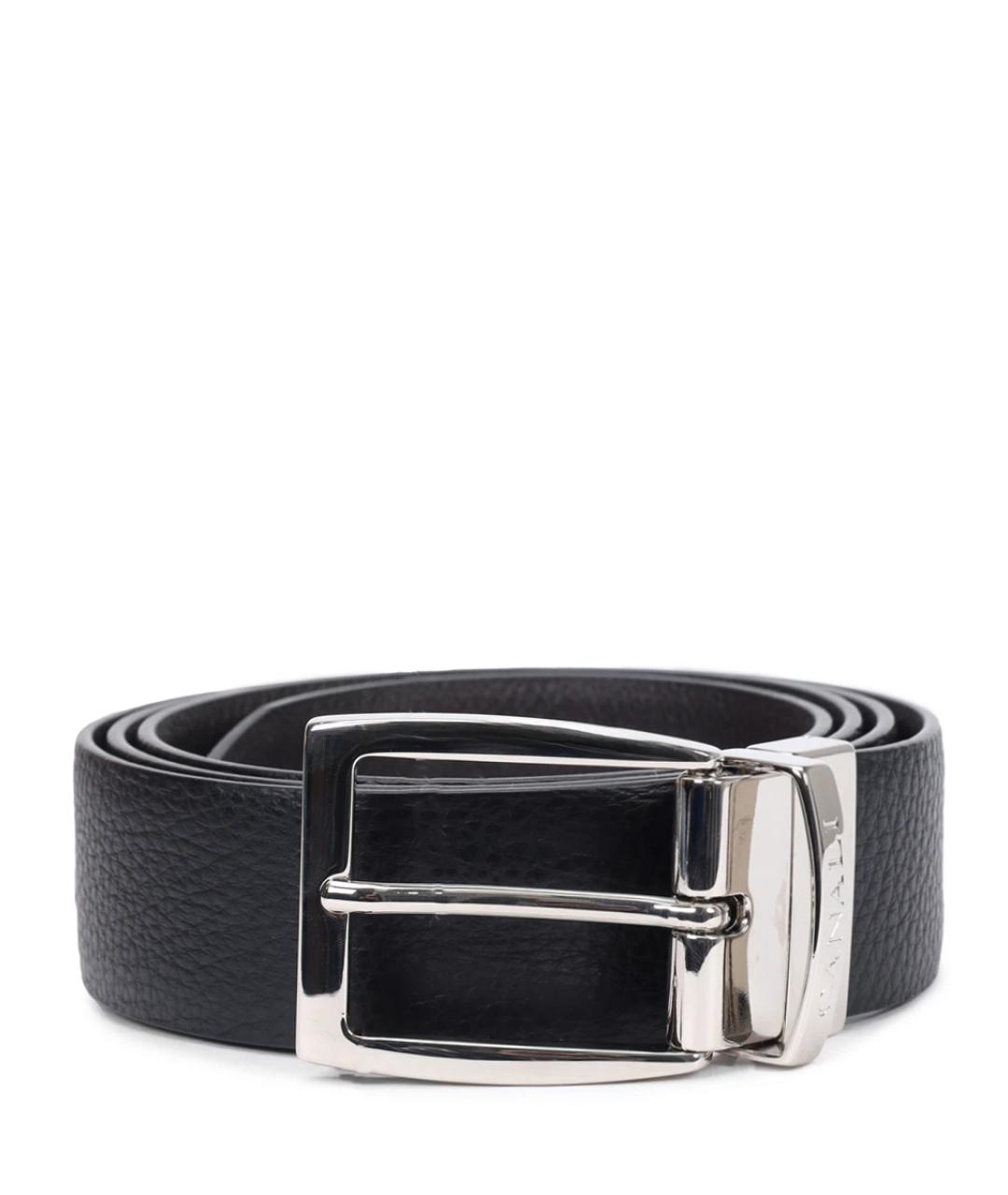 CANALI Черный кожаный ремень, фото 1