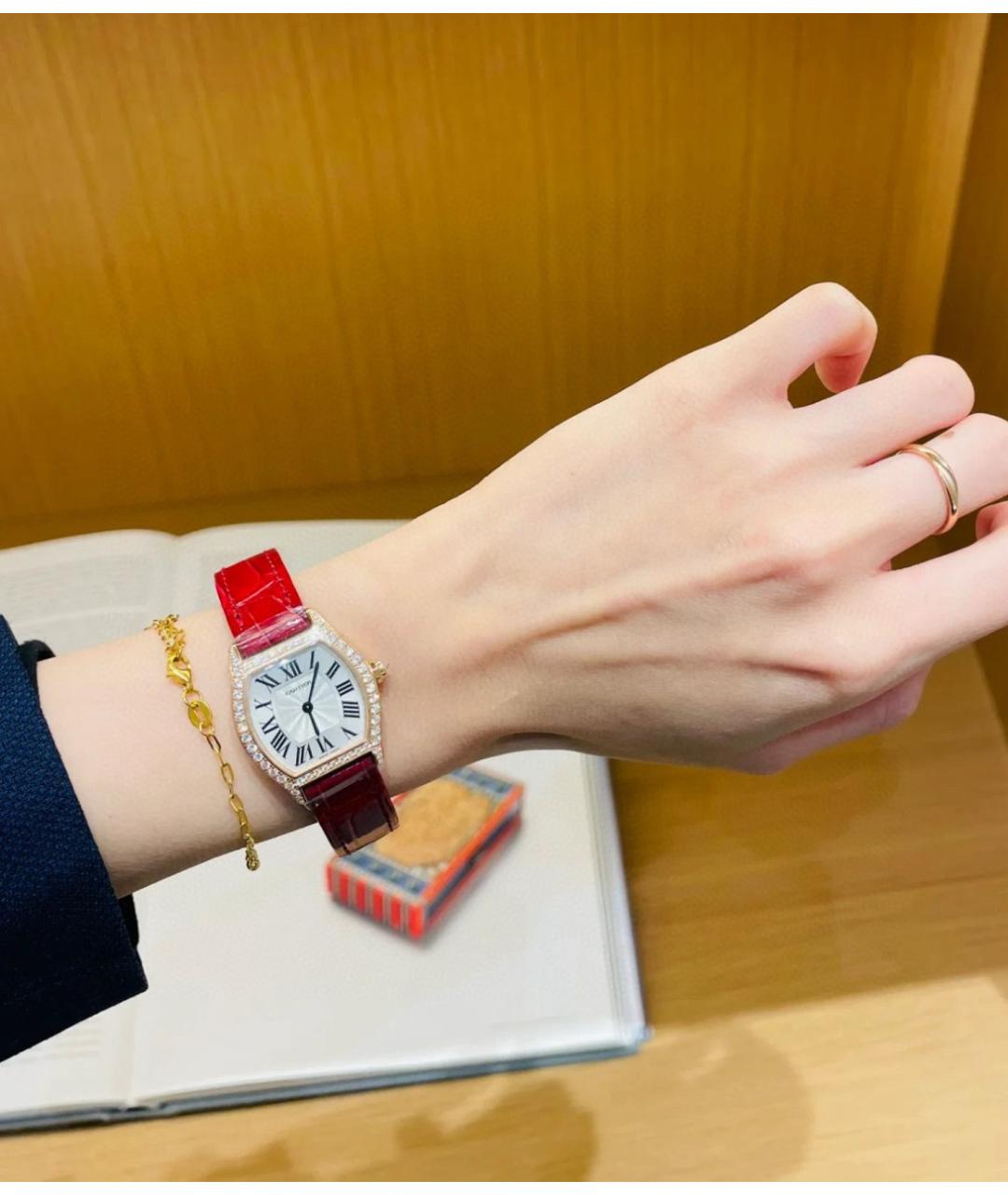 CARTIER Белые часы из розового золота, фото 8