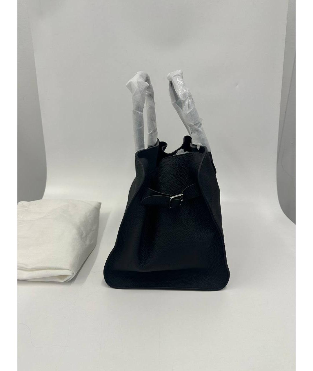 THE ROW Черная кожаная сумка с короткими ручками, фото 2