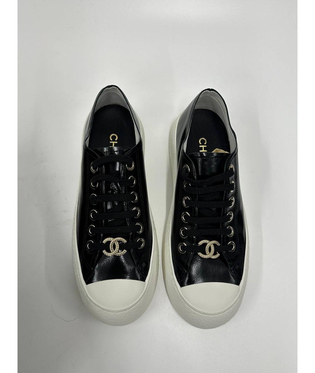 CHANEL Черные кожаные кеды, фото 2