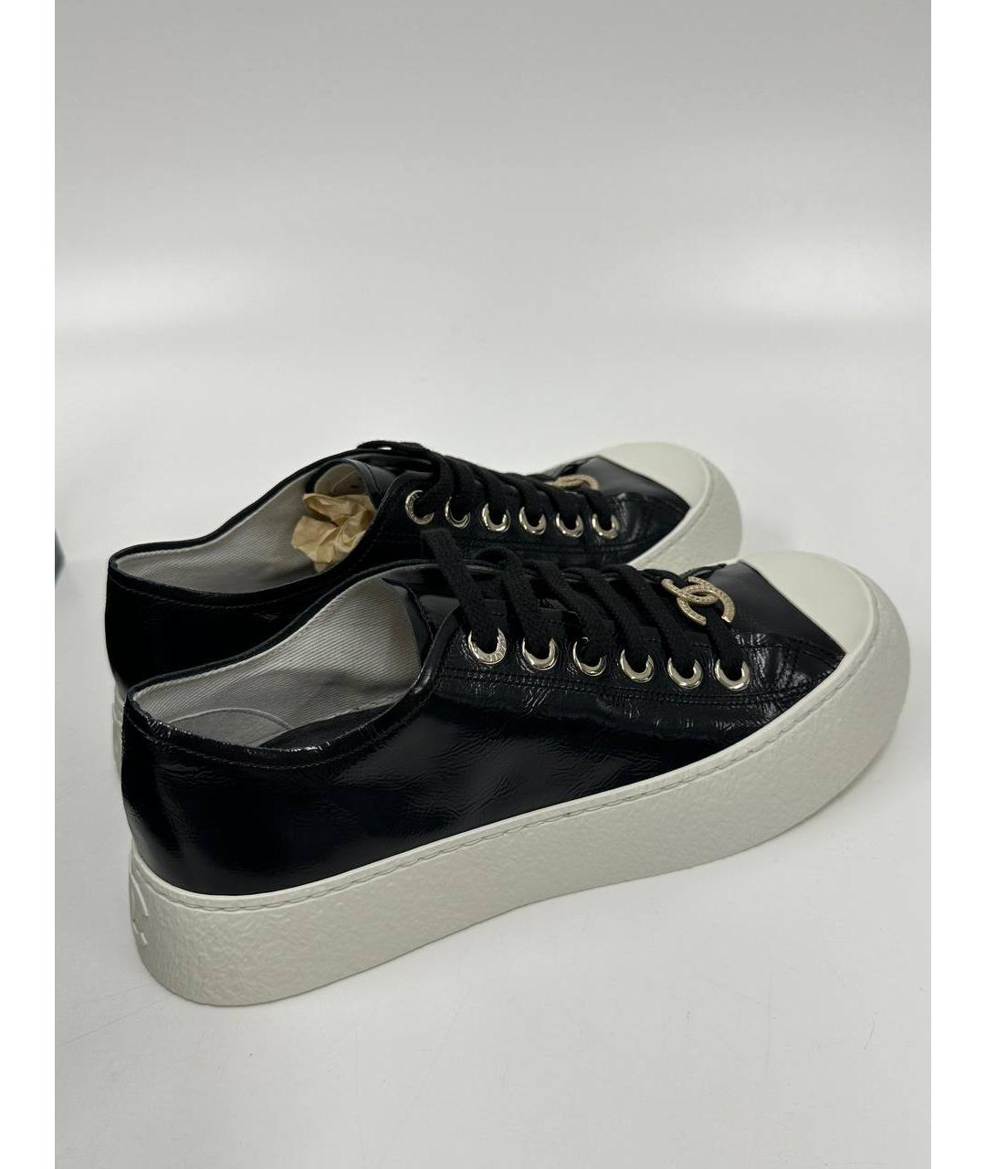 CHANEL Черные кожаные кеды, фото 5