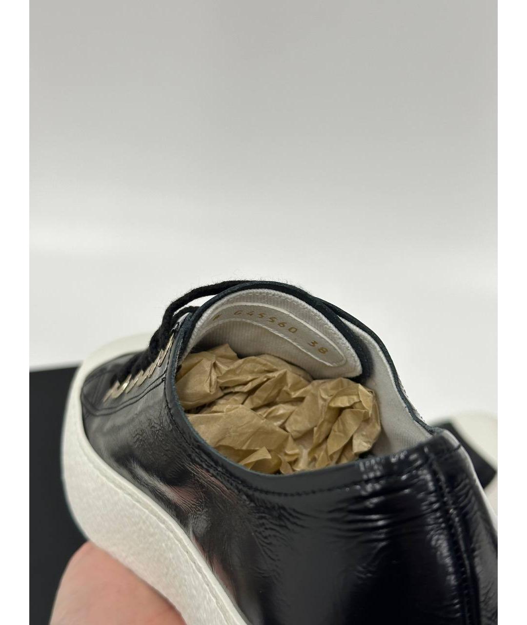 CHANEL Черные кожаные кеды, фото 4