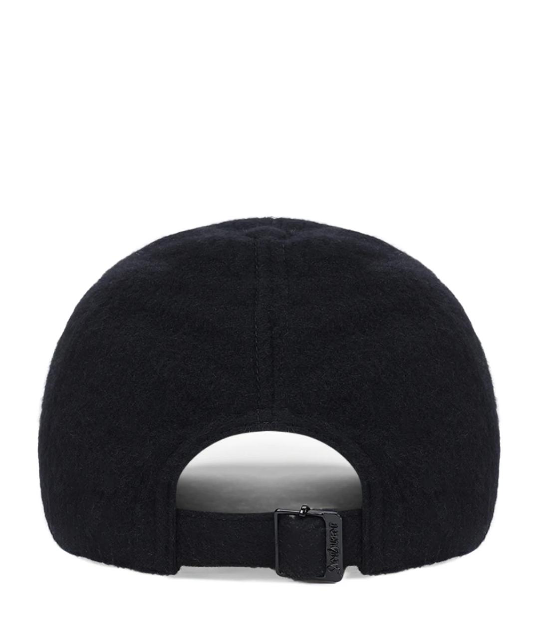 SAINT LAURENT Черная кашемировая кепка, фото 2