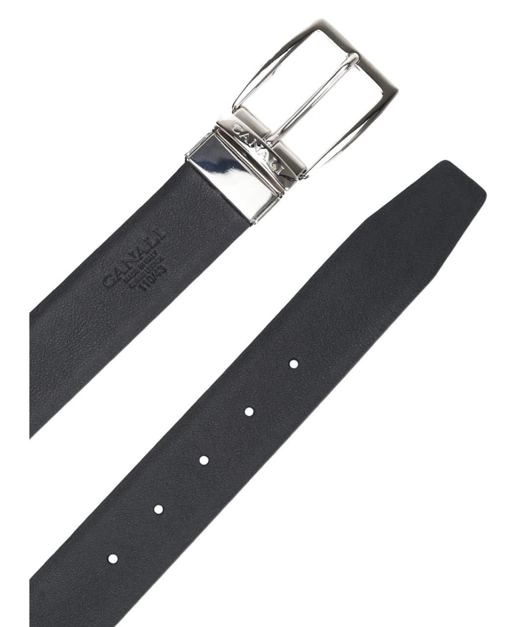 CANALI Черный кожаный ремень, фото 5