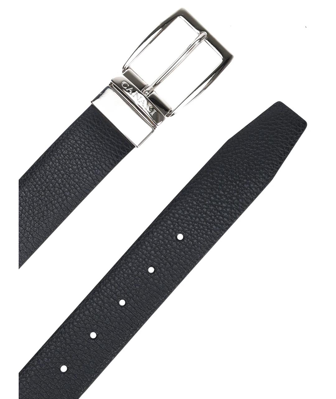 CANALI Черный кожаный ремень, фото 4