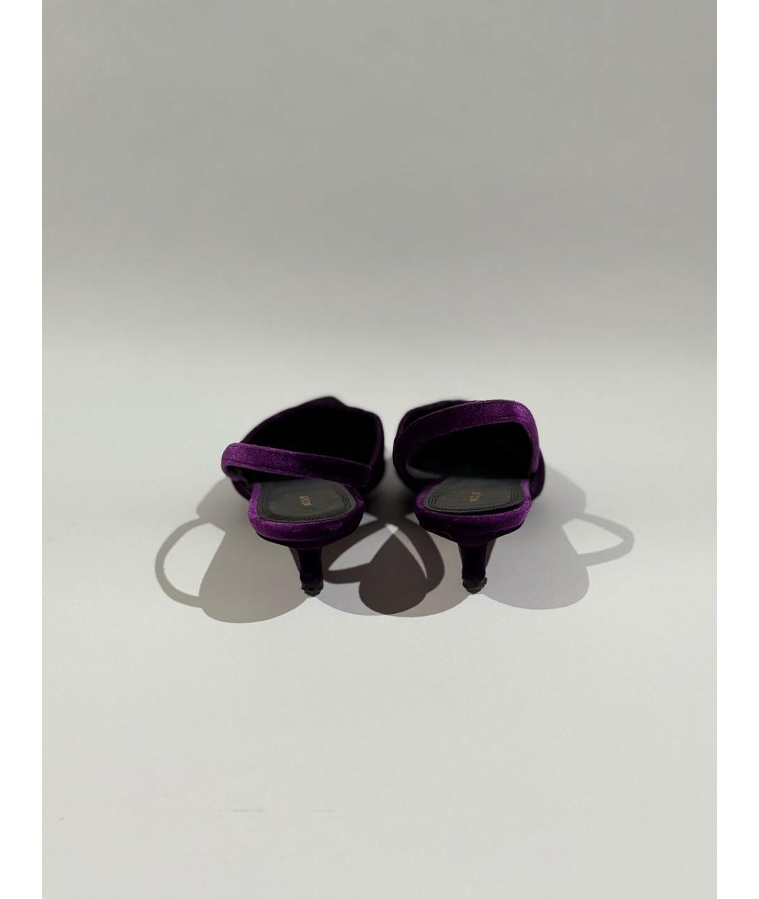 NEOUS Фиолетовые текстильные лодочки на низком каблуке, фото 5