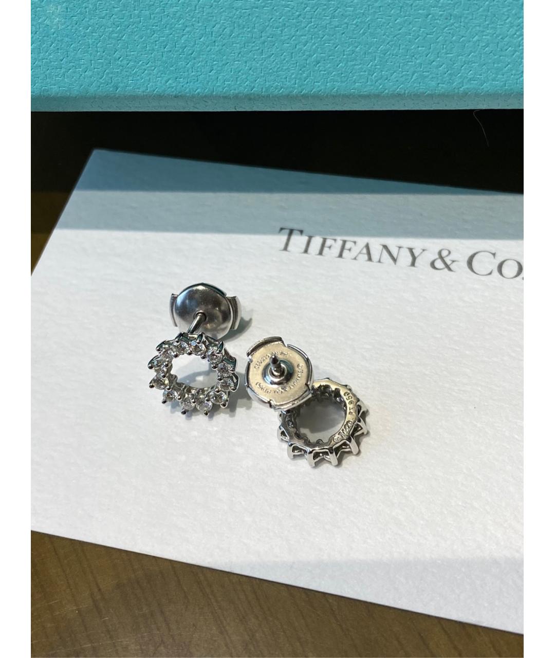 TIFFANY&CO Серебряные платиновые серьги, фото 3