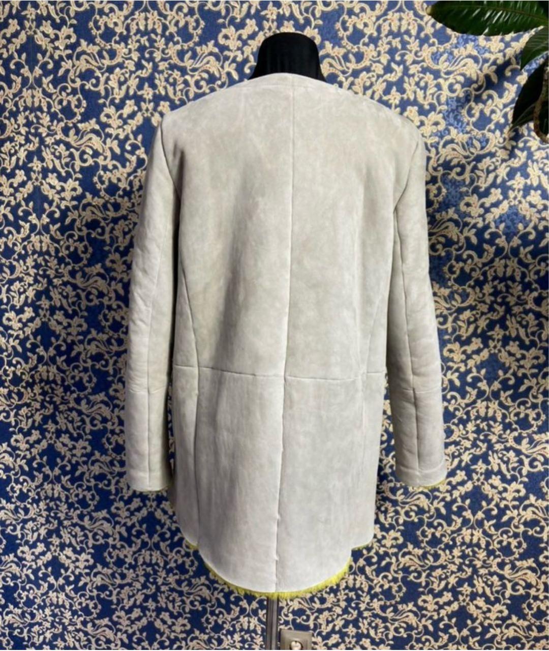 MAX MARA Серая замшевая дубленка, фото 2