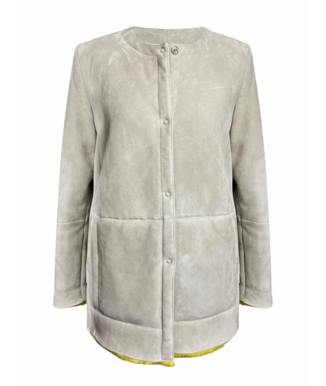 MAX MARA Серая замшевая дубленка, фото 1