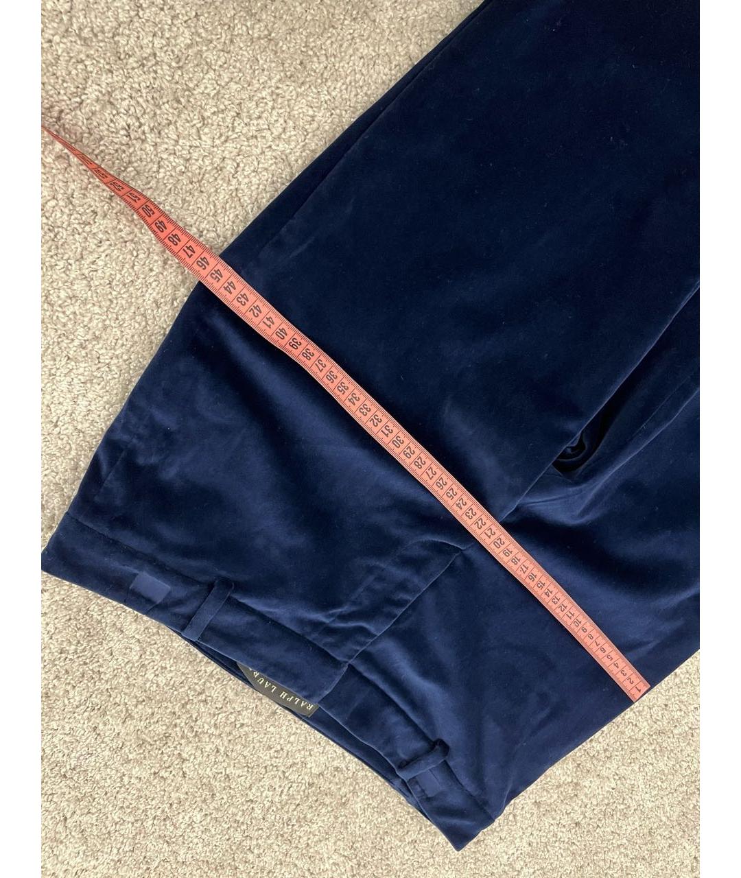 POLO RALPH LAUREN Синие бархатные прямые брюки, фото 7