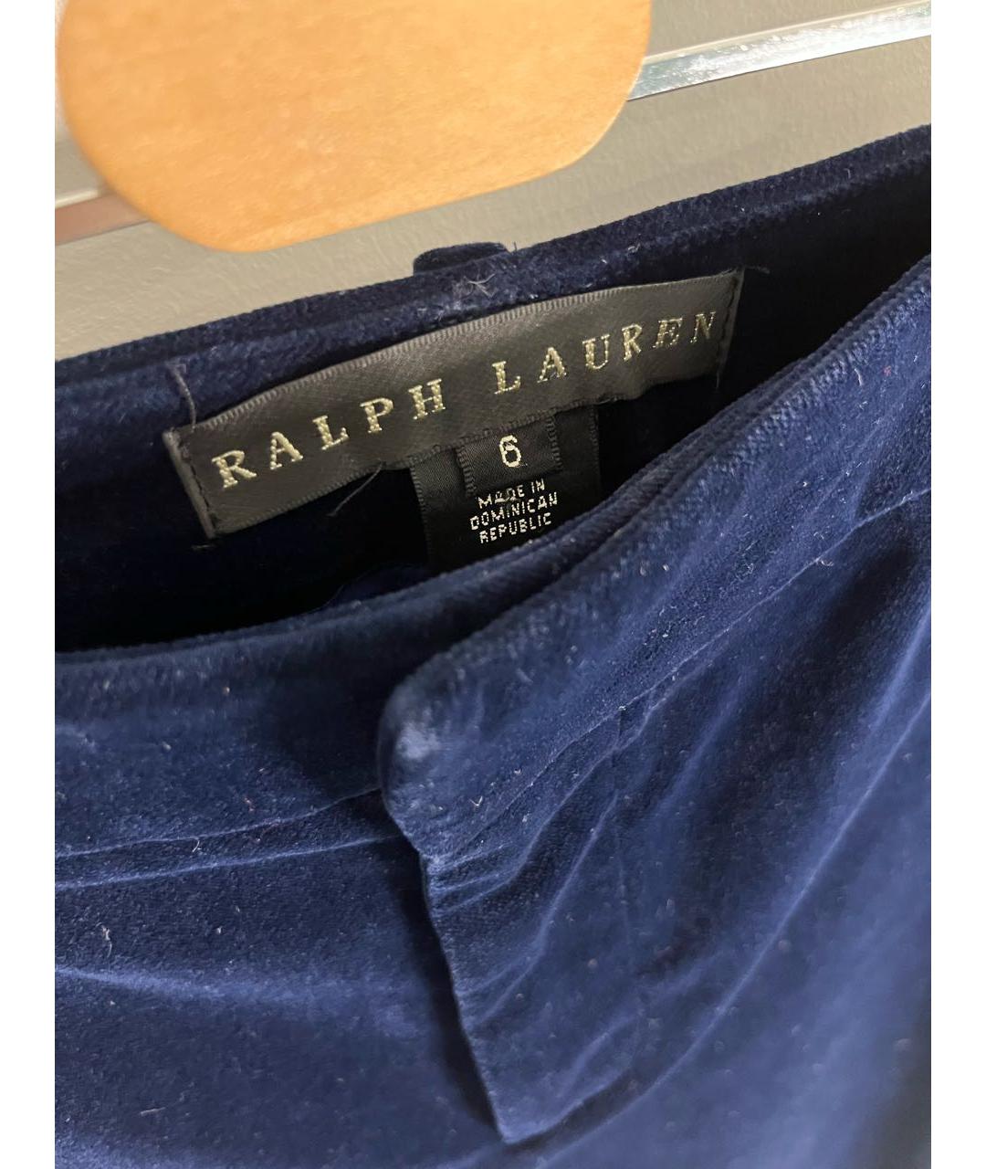 POLO RALPH LAUREN Синие бархатные прямые брюки, фото 3