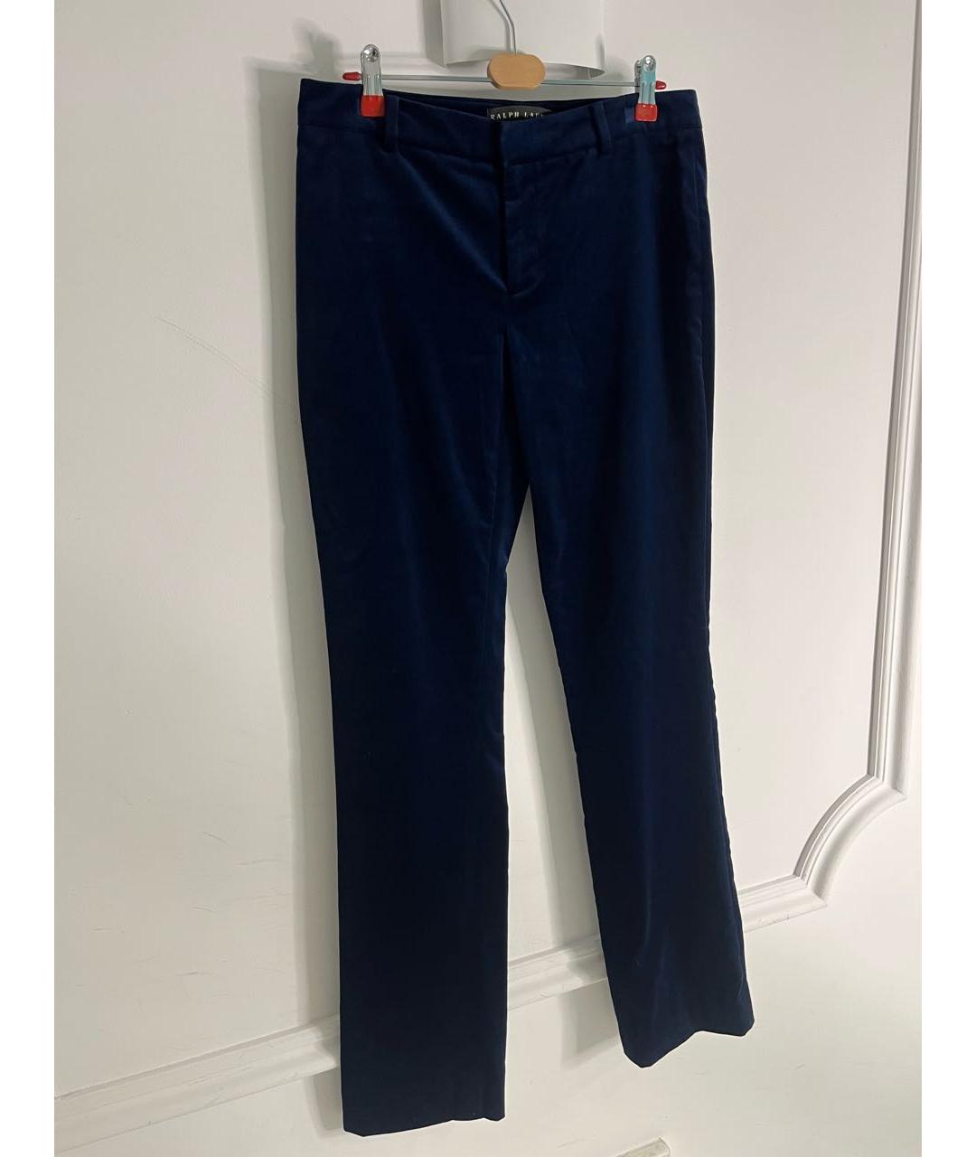 POLO RALPH LAUREN Синие бархатные прямые брюки, фото 9