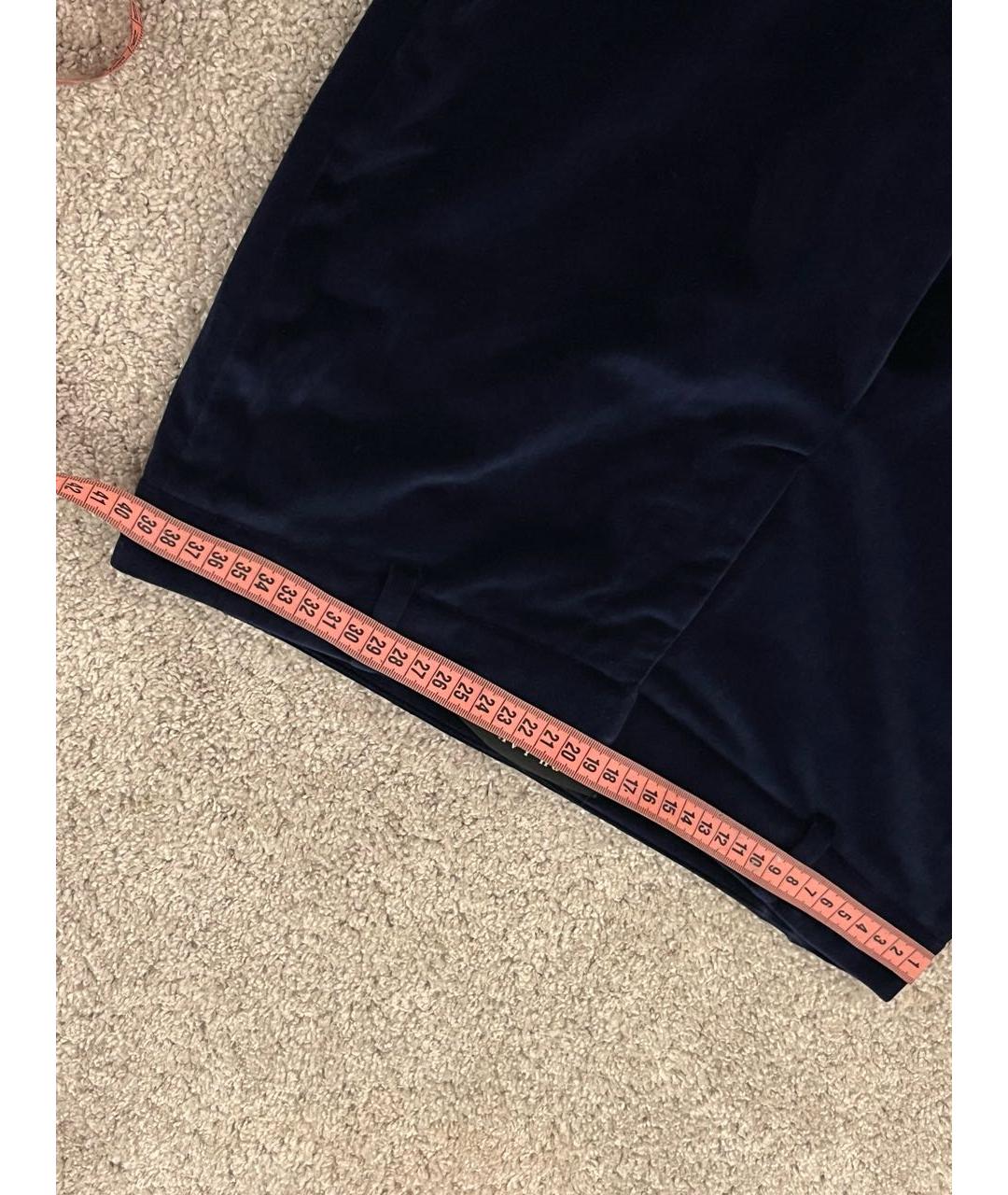 POLO RALPH LAUREN Синие бархатные прямые брюки, фото 6
