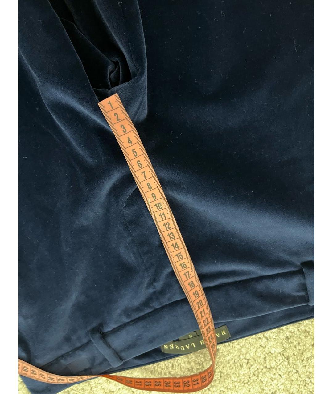 POLO RALPH LAUREN Синие бархатные прямые брюки, фото 5
