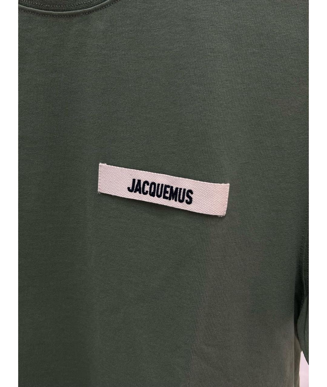 JACQUEMUS Зеленая хлопковая футболка, фото 4