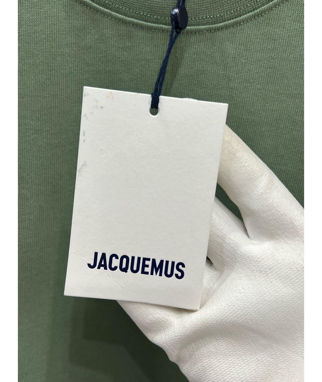 JACQUEMUS Зеленая хлопковая футболка, фото 3
