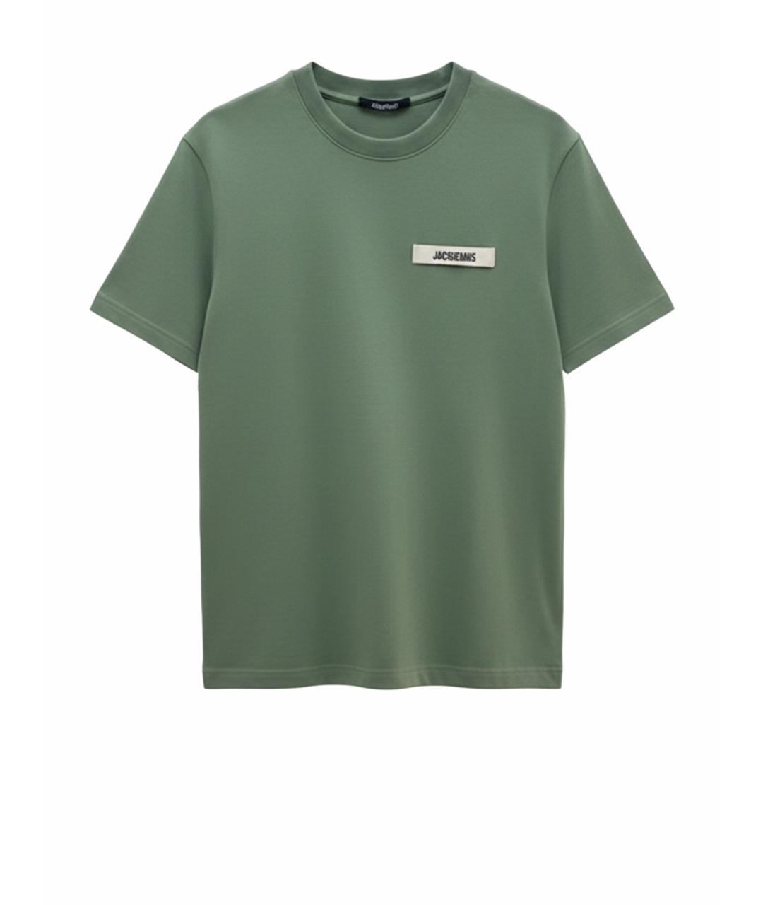 JACQUEMUS Зеленая хлопковая футболка, фото 1