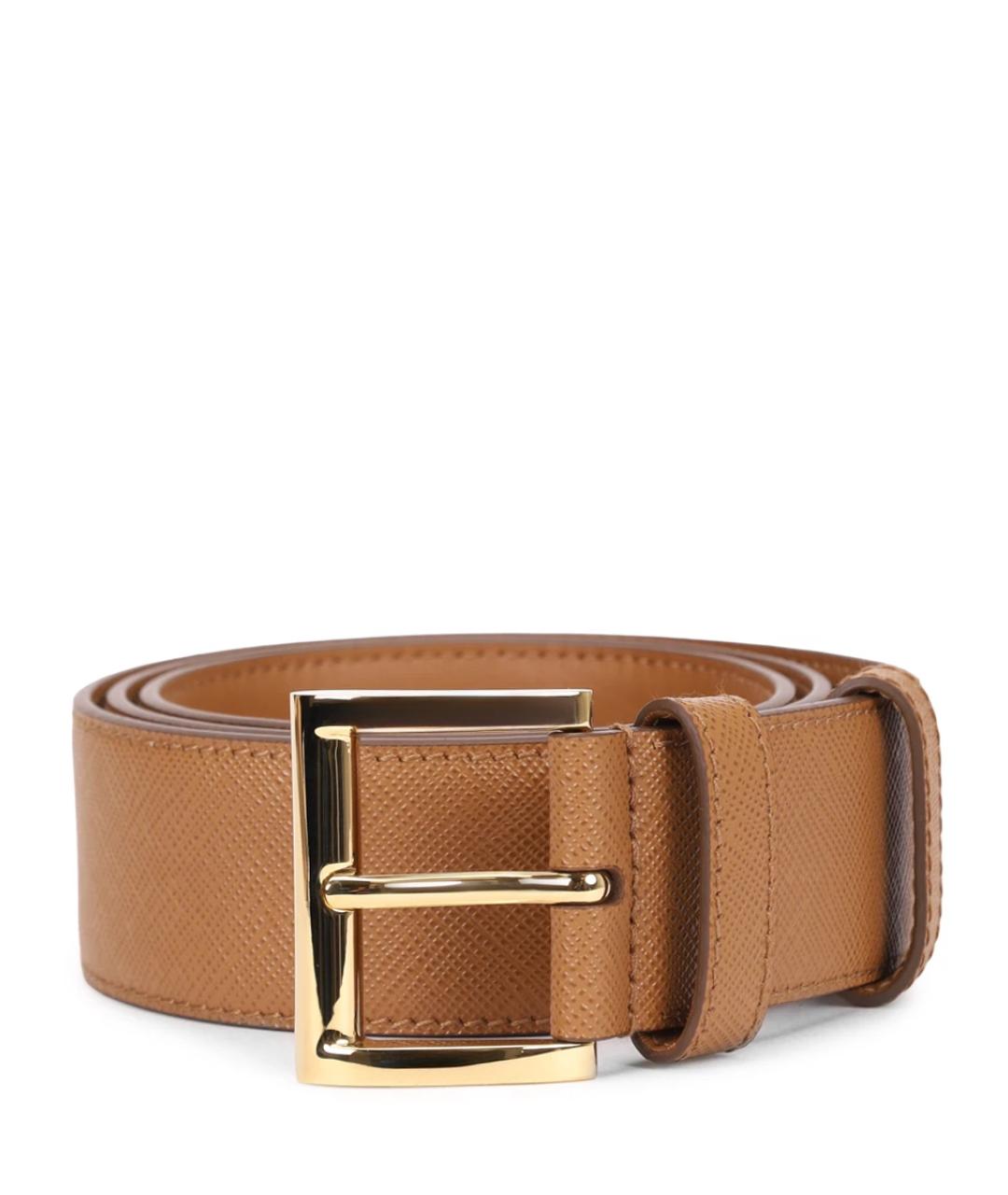 PRADA Коричневый кожаный ремень, фото 1