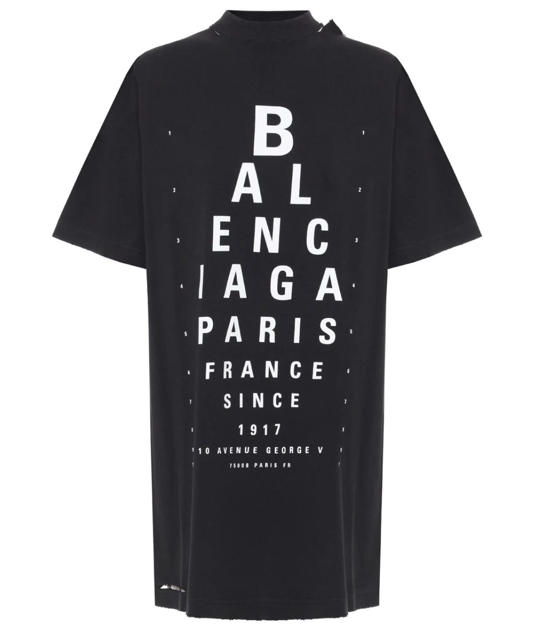 BALENCIAGA Черная хлопковая футболка, фото 1