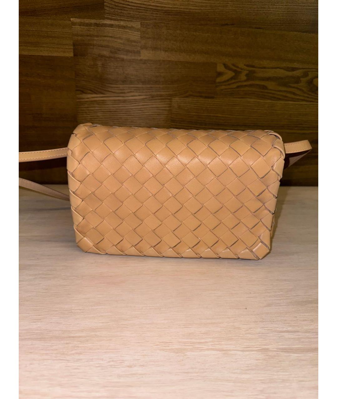 BOTTEGA VENETA Бежевая кожаная сумка через плечо, фото 5