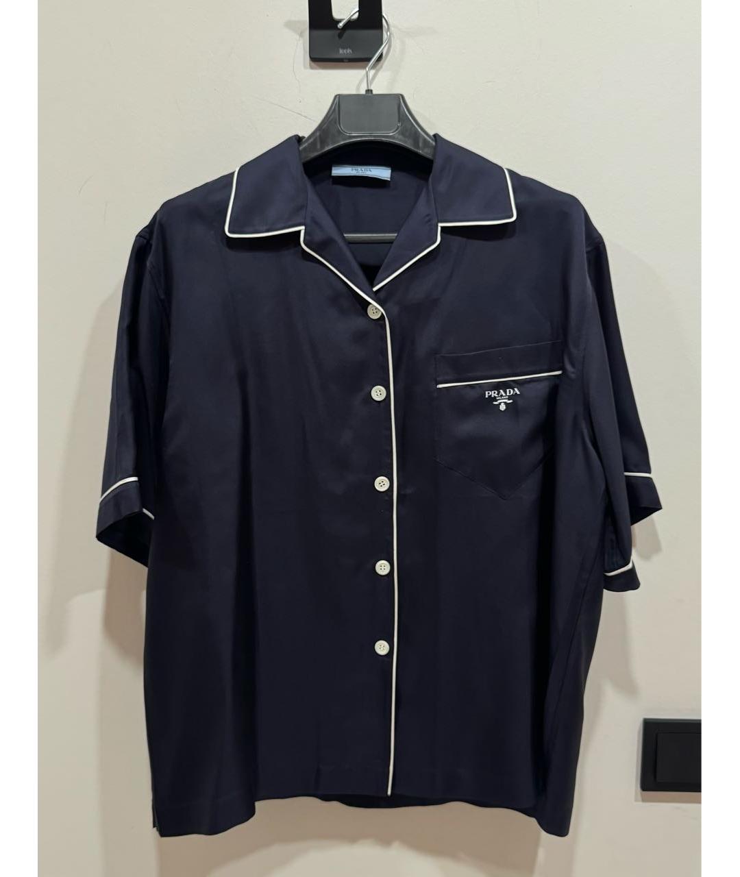 PRADA Темно-синий шелковый костюм с брюками, фото 9