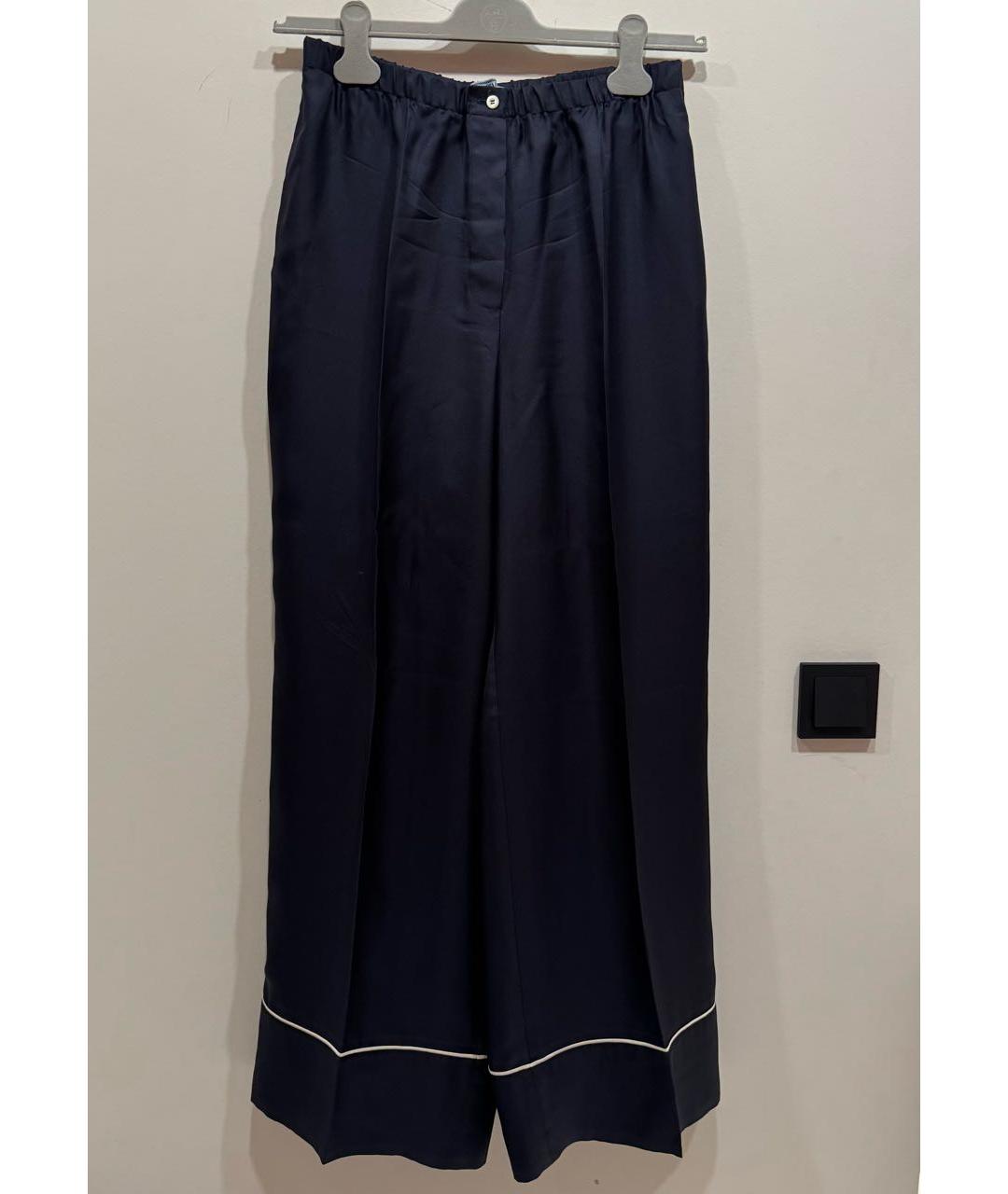 PRADA Темно-синий шелковый костюм с брюками, фото 2