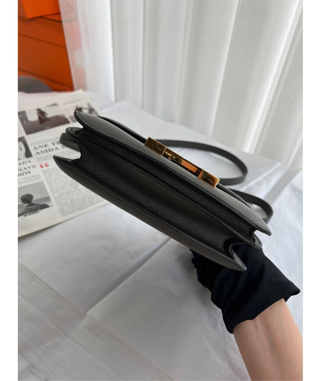 HERMES Зеленая кожаная сумка через плечо, фото 7