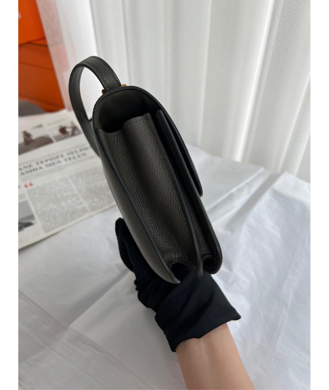 HERMES Зеленая кожаная сумка через плечо, фото 5