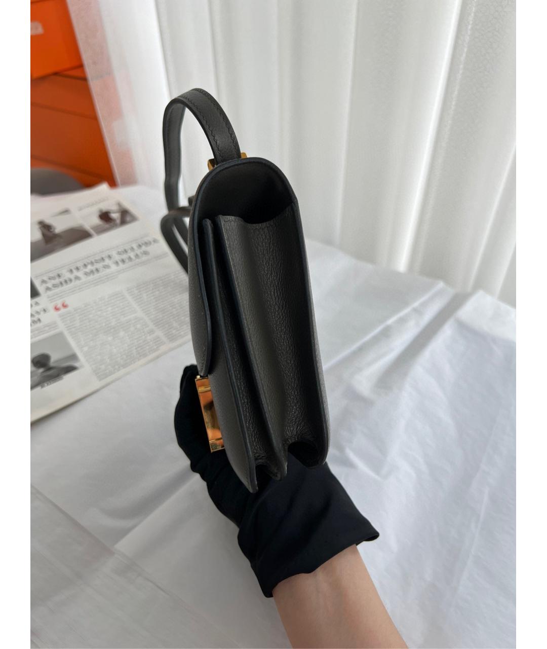 HERMES Зеленая кожаная сумка через плечо, фото 6