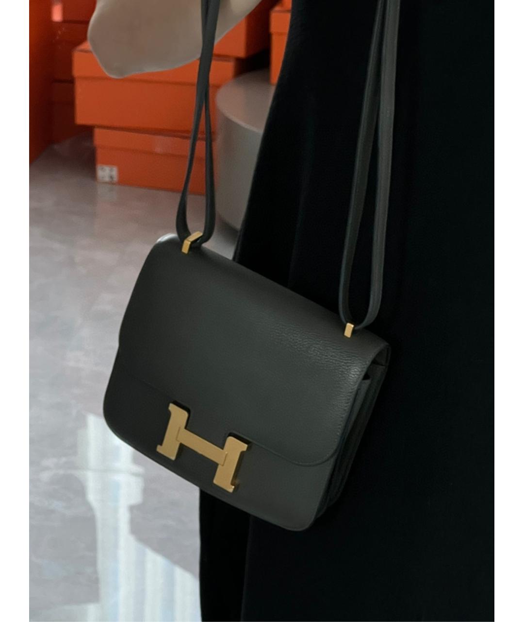 HERMES Зеленая кожаная сумка через плечо, фото 3