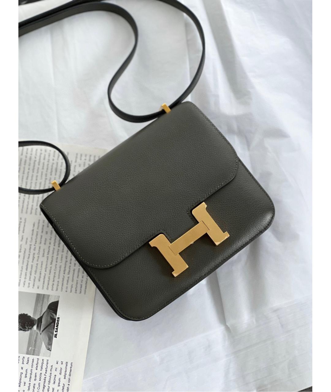 HERMES Зеленая кожаная сумка через плечо, фото 10