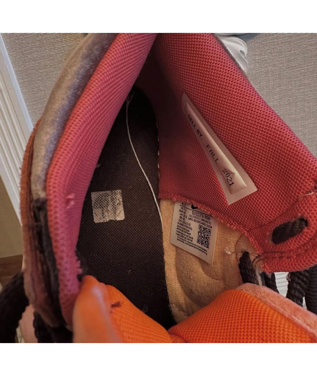 NIKE Оранжевое текстильные низкие кроссовки / кеды, фото 6