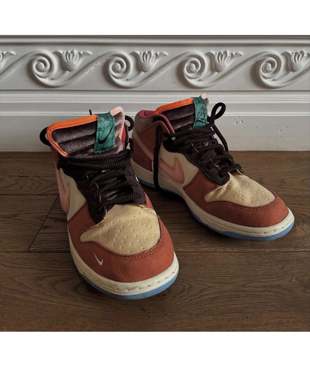 NIKE Оранжевое текстильные низкие кроссовки / кеды, фото 3