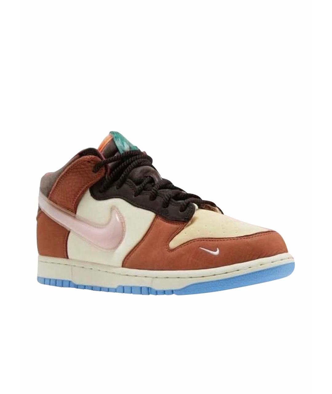 NIKE Оранжевое текстильные низкие кроссовки / кеды, фото 1