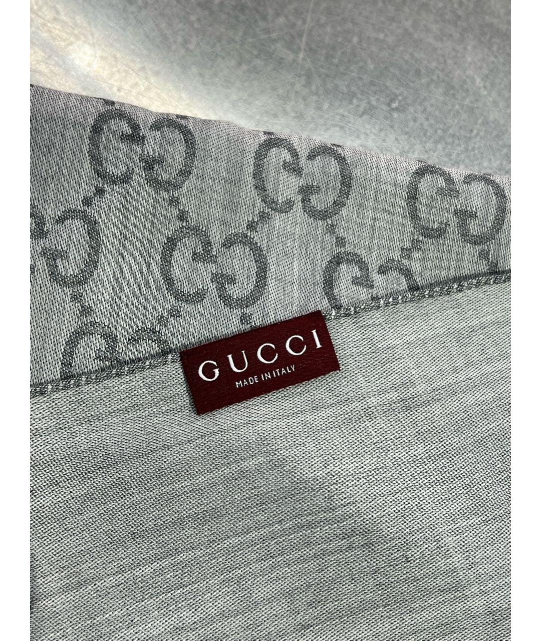 GUCCI Серый шерстяной платок, фото 3