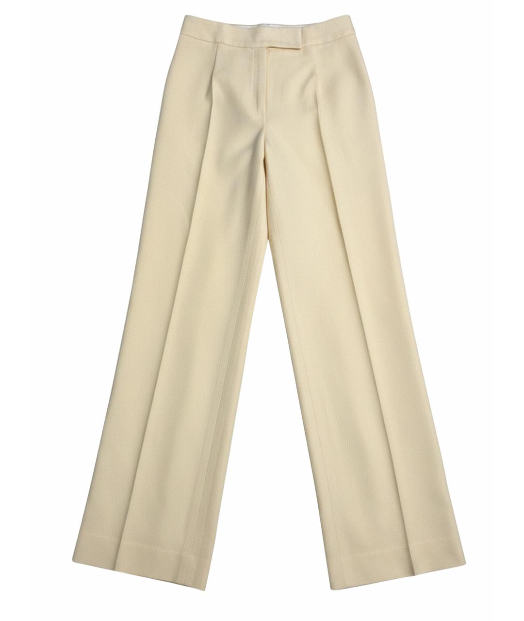 VALENTINO Бежевые шерстяные брюки широкие, фото 1