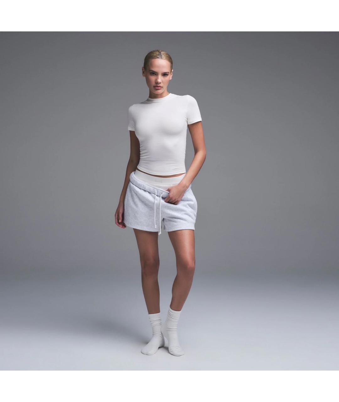 SKIMS Белая хлопковая футболка, фото 2