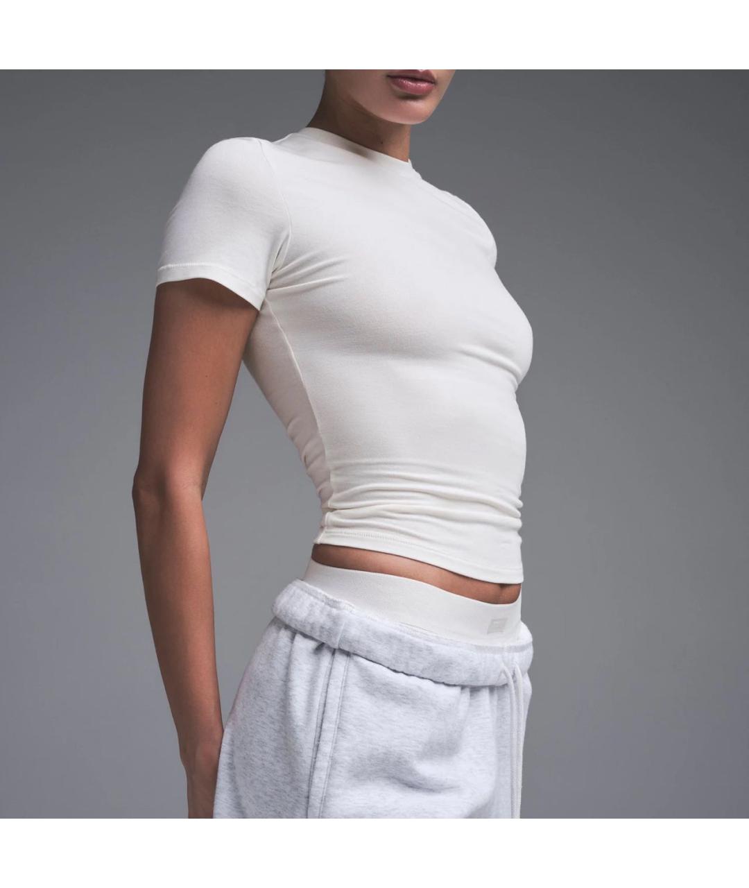 SKIMS Белая хлопковая футболка, фото 3