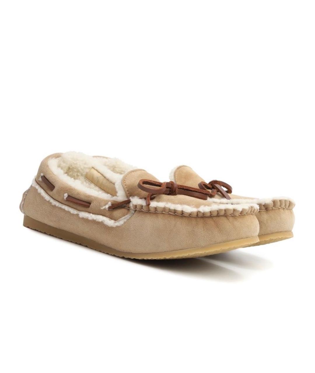 MIU MIU Бежевые замшевые мокасины, фото 2