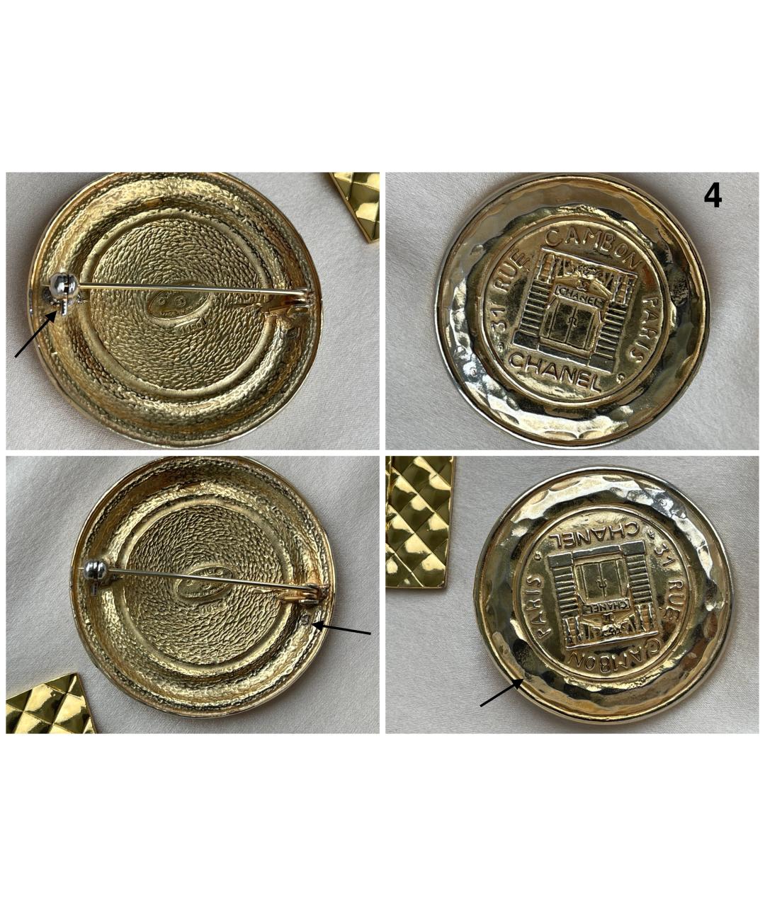 CHANEL Золотая металлическая булавка / брошь, фото 4