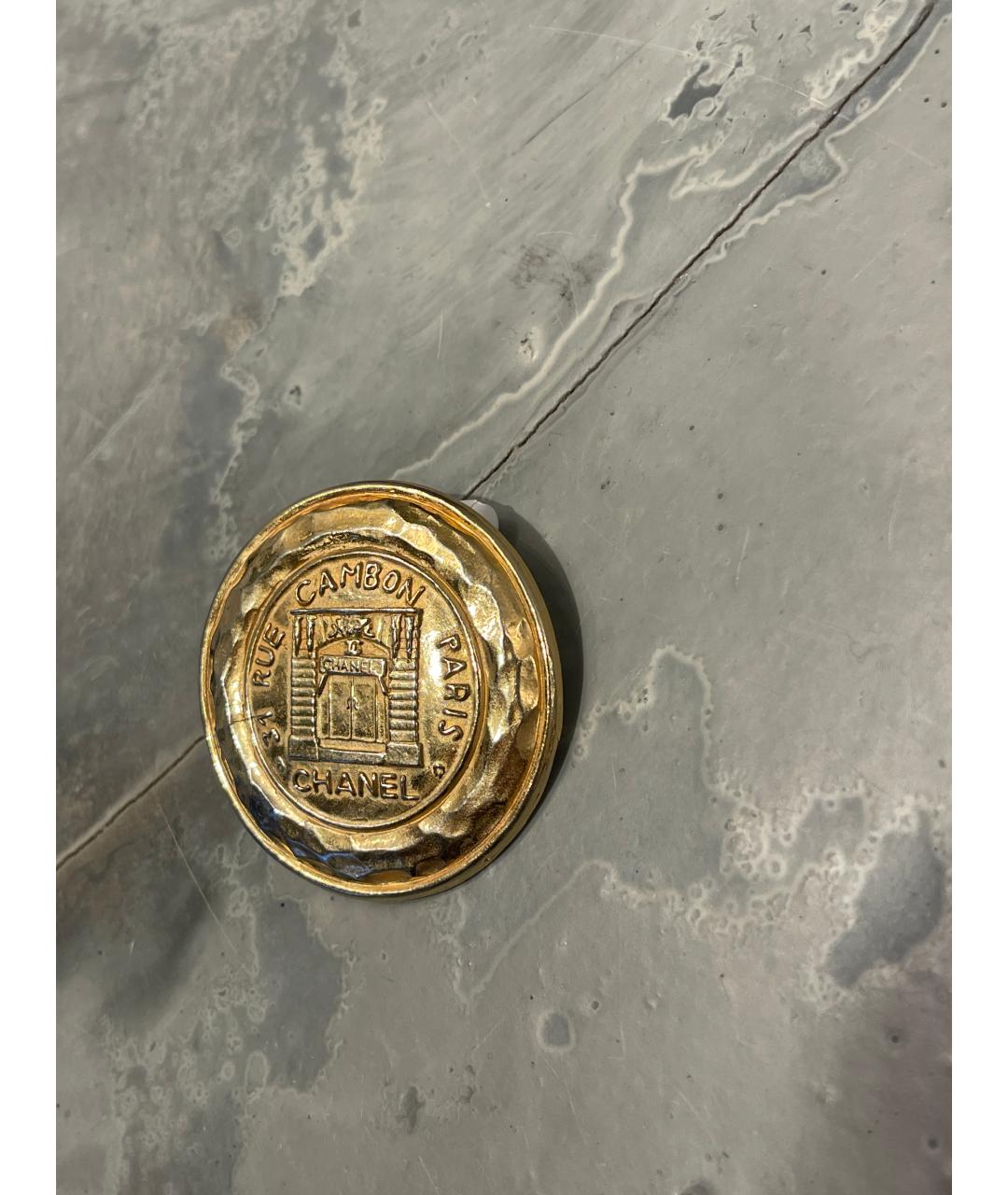 CHANEL Золотая металлическая булавка / брошь, фото 9