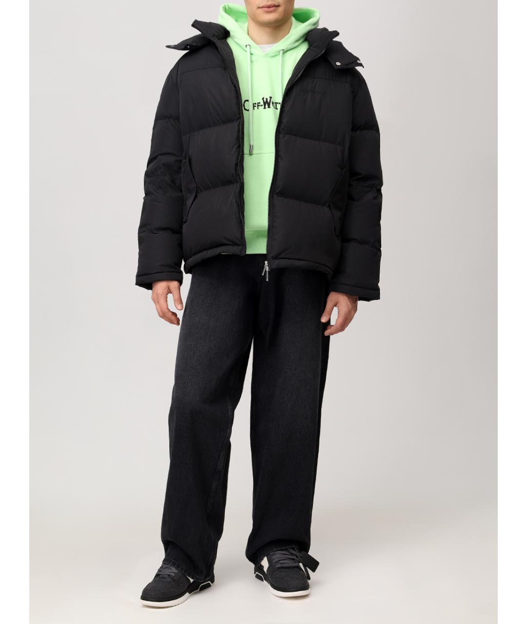 OFF-WHITE Черный полиамидовый пуховик, фото 2