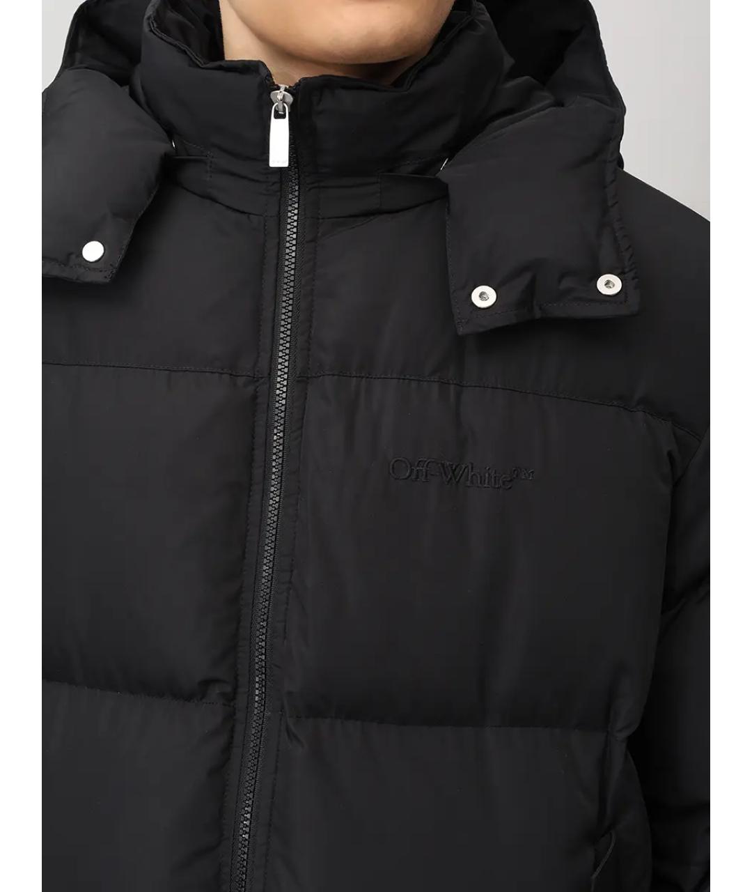 OFF-WHITE Черный полиамидовый пуховик, фото 5