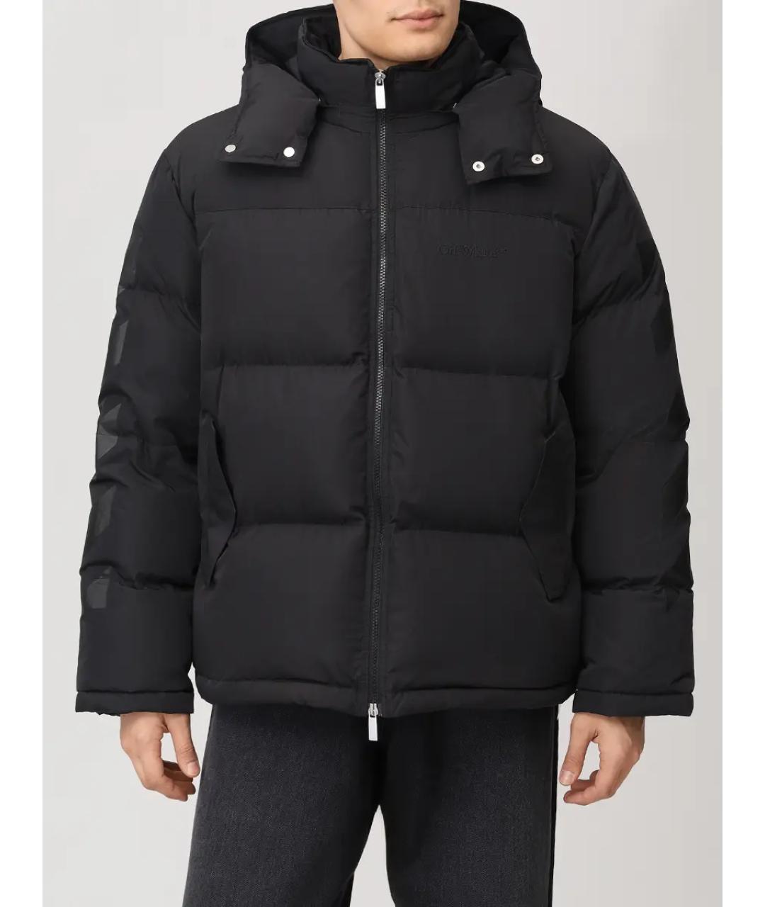 OFF-WHITE Черный полиамидовый пуховик, фото 4